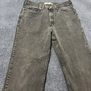 Lee Relaxed Jeans Mens Large Gray Black Denim Straight Leg Casual Pants